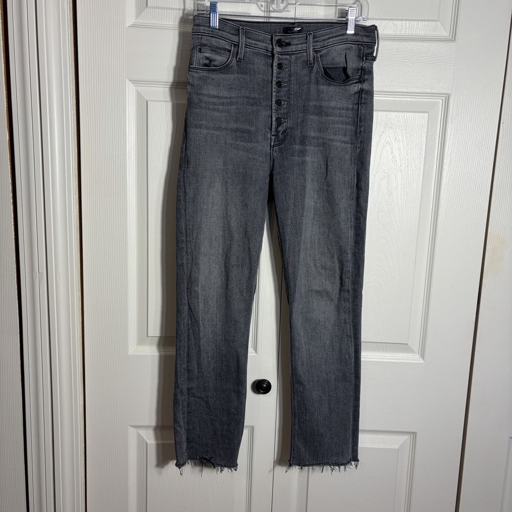 Mother The Pixie Dazzler Ankle Fray Jeans Women 29 Digging Up Dirt Button Fly